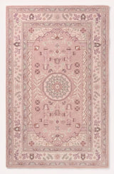 Traditional Hand-Tufted Wool Area Rug, Floral Medallion Design