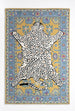 Handmade Leopard Wool Area Rug with Traditional Oushak Motif