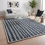 Hand-Tufted Wool Area Rug, Botanical Vine Pattern, Soft Thick Wool Carpet