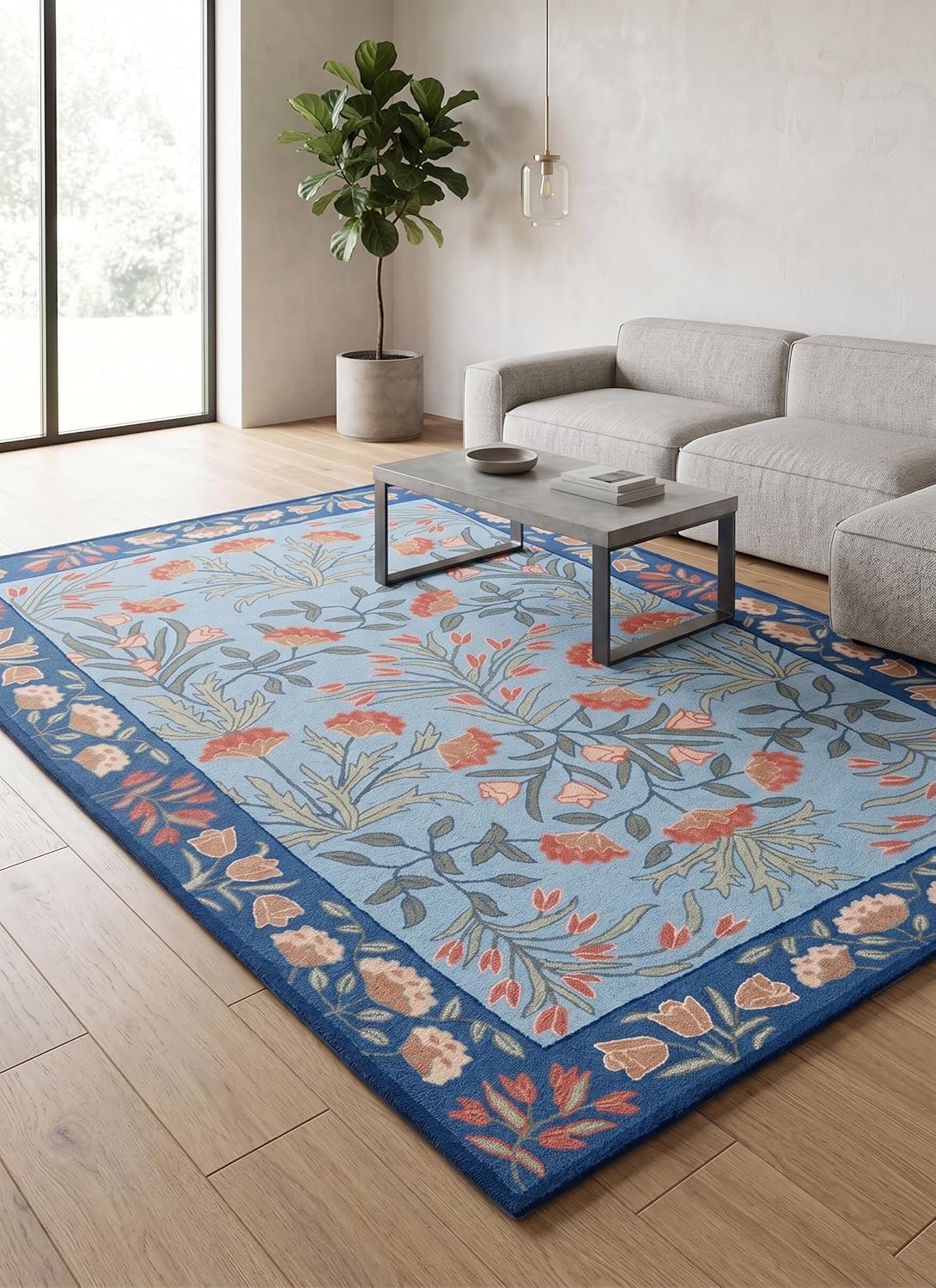 Hand-Tufted Adeline Wool Rug with Traditional Floral Tulip Design