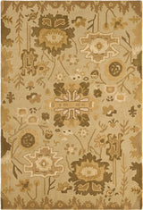Handmade Oushak Wool Area Rug – Featuring Floral and Botanical Patterns in Soft Tones