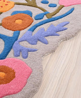 Hand-Tufted Wool Floral Area Rug – Colorful Botanical Garden Design