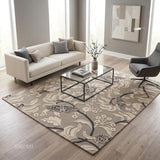 Hand Tufted Wool Rug, Floral Butterfly Botanical Pattern