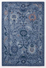 Handmade Wool Area Rug Traditional Floral Medallion Design