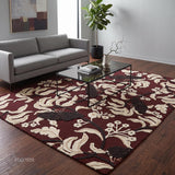 Hand Tufted Wool Rug, Floral Butterfly Botanical Pattern