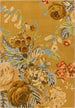Modern Rose Floral Wool Rug | Colorful Garden Flower Design Carpet