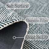 Modern Herringbone Chevron Collection Handmade Wool Rug