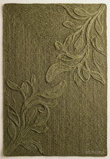 Handwoven Jute Rug with Textured Floral Border Design, Natural Fiber Rug