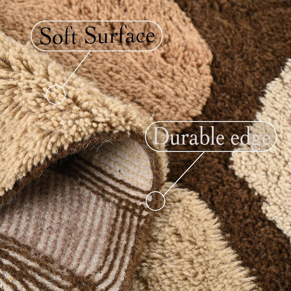 Abstract Geometric Wool Rug – Pebble Stone Pattern | Hand-Crafted Soft Washable Carpet