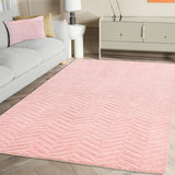 Modern Herringbone Chevron Collection Area Rug - Handmade Wool Carpet