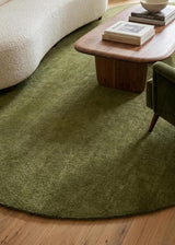 Modern Oval Shape Wool Rug - Irregular Shaped