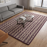 Hand-Tufted Wool Area Rug, Botanical Vine Pattern, Soft Thick Wool Carpet