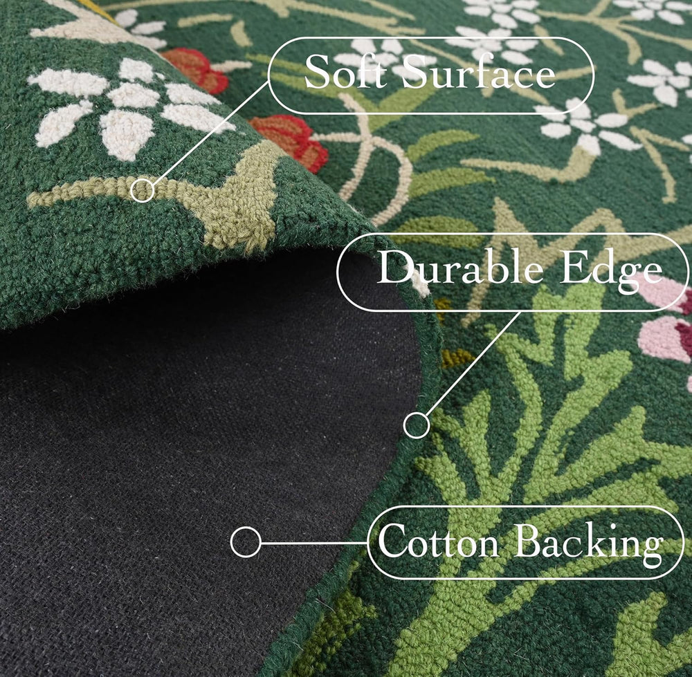 Flower Cartoon Rug Design Handmade Floral Area Rug | Vibrant Flower Design