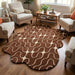 Hand-Tufted Abstract Wool Rug Wavy Pattern Irregular Organic Shape