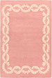 Hand-Tufted Wool Rug - Intricate White Vine Border Carpet