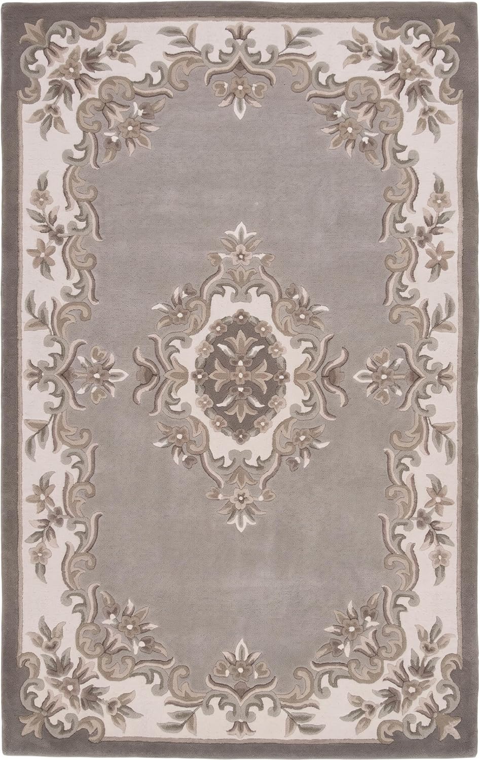 Handmade Traditional Wool Rug | Floral Medallion Border Design
