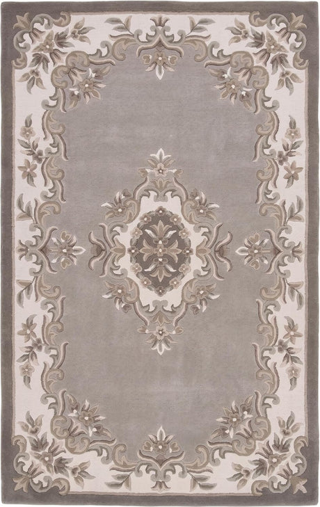 Handmade Traditional Wool Rug | Floral Medallion Border Design