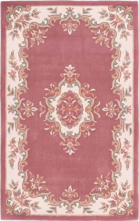 Handmade Traditional Wool Rug | Floral Medallion Border Design