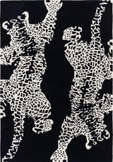 Climbing Jaguar Modern Handmade Wool Area Rug