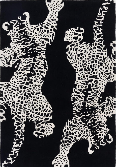Climbing Jaguar Modern Handmade Wool Area Rug