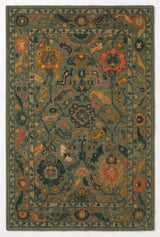 Handmade Wool Area Rug Traditional Floral Medallion Design
