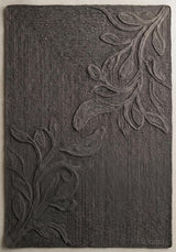 Handwoven Jute Rug with Textured Floral Border Design, Natural Fiber Rug