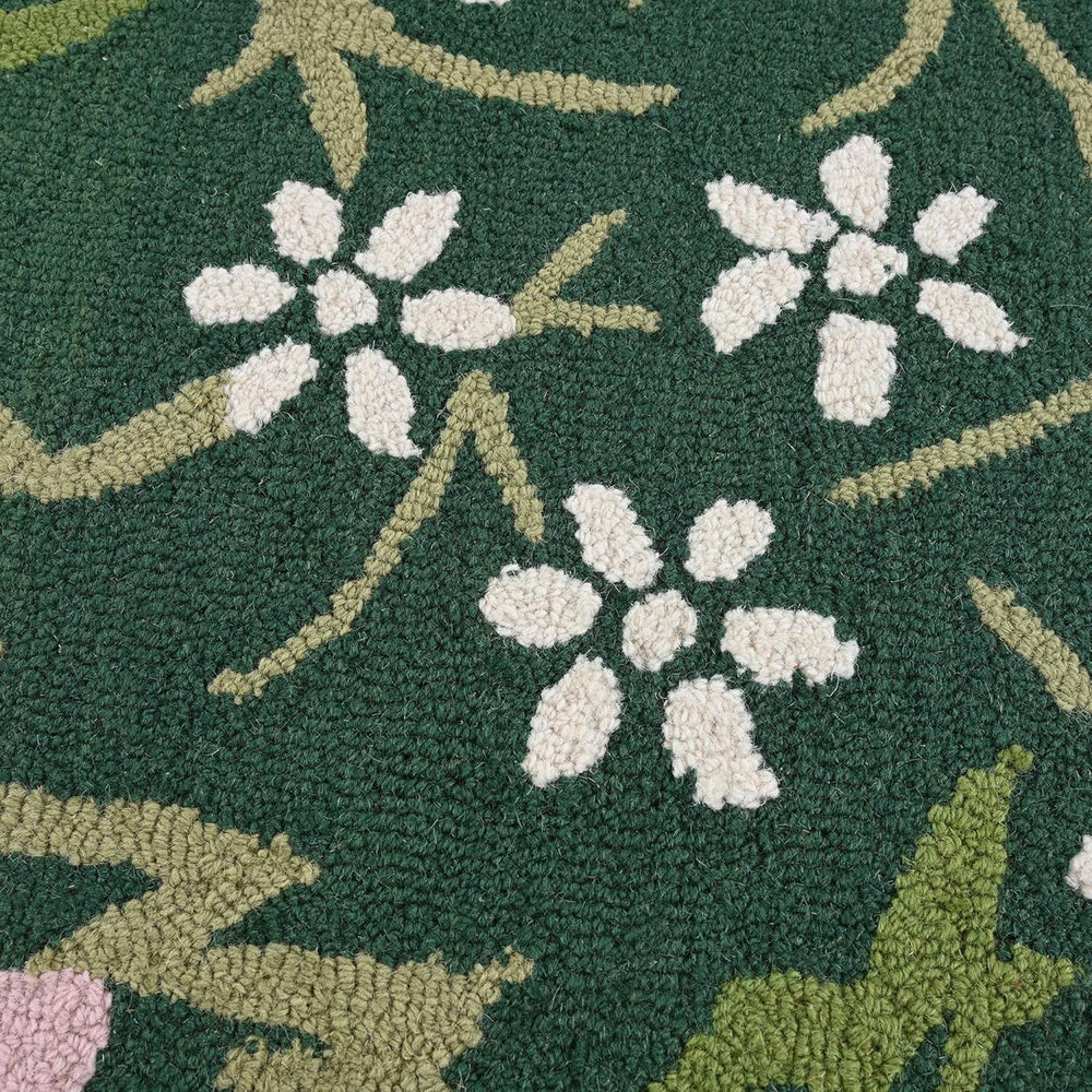 Flower Cartoon Rug Design Handmade Floral Area Rug | Vibrant Flower Design