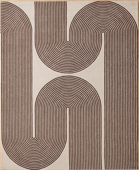 Gold, Ink & Olive Modern Hand-Tufted Wool Area Rug