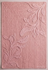 Handwoven Jute Rug with Textured Floral Border Design, Natural Fiber Rug