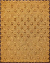 Hand Tufted Wool Rug, Floral Botanical Pattern with Scalloped