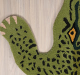 Handmade 100% Wool Area Rug with Realistic Crocodile-Inspired Animal Print Design
