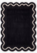 Modern Hand Tufted Wool Rug | Handmade Scalloped Border Carpet