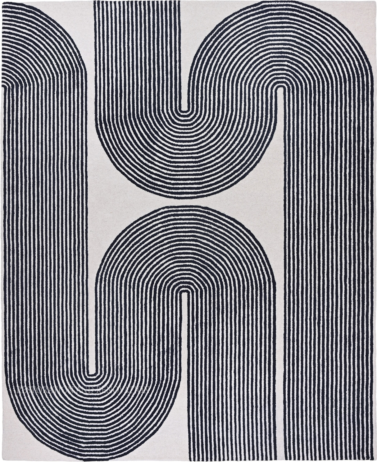 Gold, Ink & Olive Modern Hand-Tufted Wool Area Rug