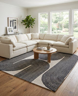 Gold, Ink & Olive Modern Hand-Tufted Wool Area Rug