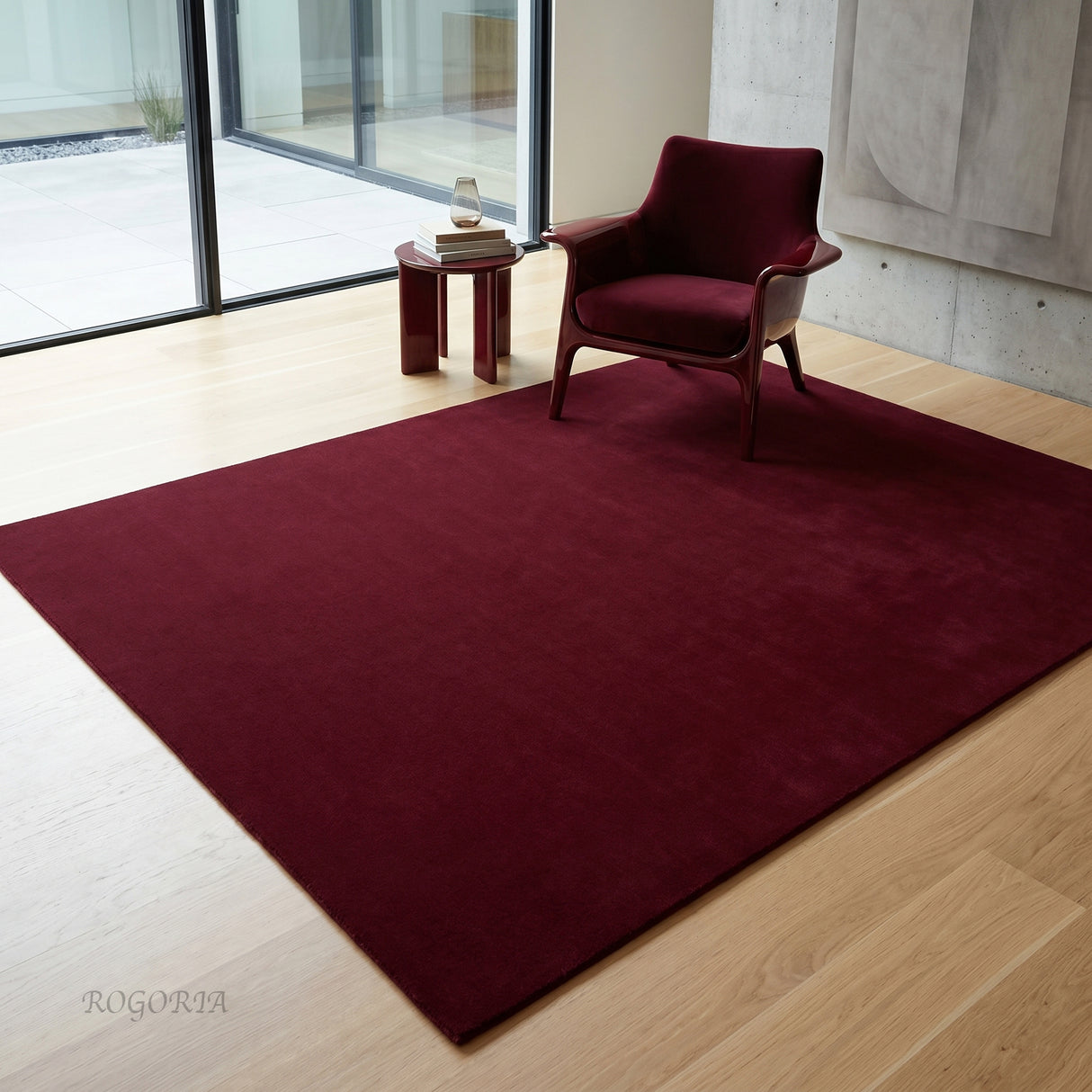 Solid Hand Tufted Wool Area Rug, Soft Plush Carpet