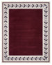 Modern Hand Tufted Wool Rug, Botanical Leaf Border Design