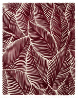 Hand Tufted Wool Area Rug, Tropical Palm Leaf Botanical Design