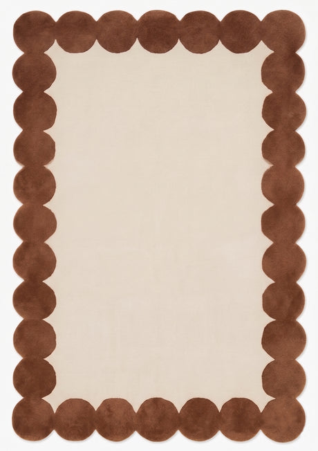 Hand-Tufted Scalloped Wool Area Rug | Modern Irregular Shape with Soft Plush Pile