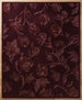Hand Tufted Floral Wool Area Rug, Raised Botanical Carved Design