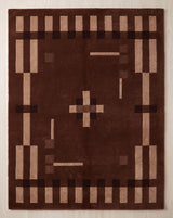 Hand Tufted Wool Rug, Modern Abstract Geometric Border Design
