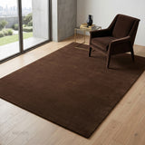 Solid Hand Tufted Wool Area Rug, Soft Plush Carpet