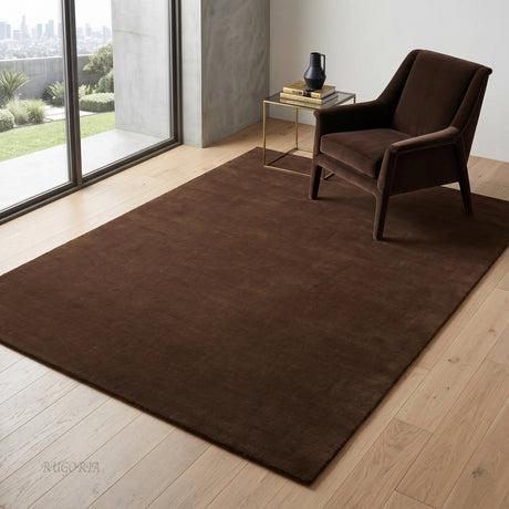 Solid Hand Tufted Wool Area Rug, Soft Plush Carpet