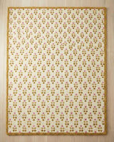 Hand Tufted Wool Area Rug Floral Dot Pattern