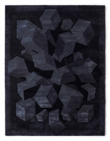 Hand-Tufted Wool Area Rug, 3D Cube Design