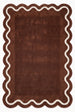 Modern Hand Tufted Wool Rug | Handmade Scalloped Border Carpet