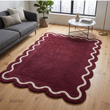 Modern Hand Tufted Wool Rug | Handmade Scalloped Border Carpet