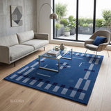 Hand Tufted Wool Rug, Modern Abstract Geometric Border Design