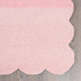 Handcrafted Scalloped Wool Rug - 100% Wool Plush Carpet