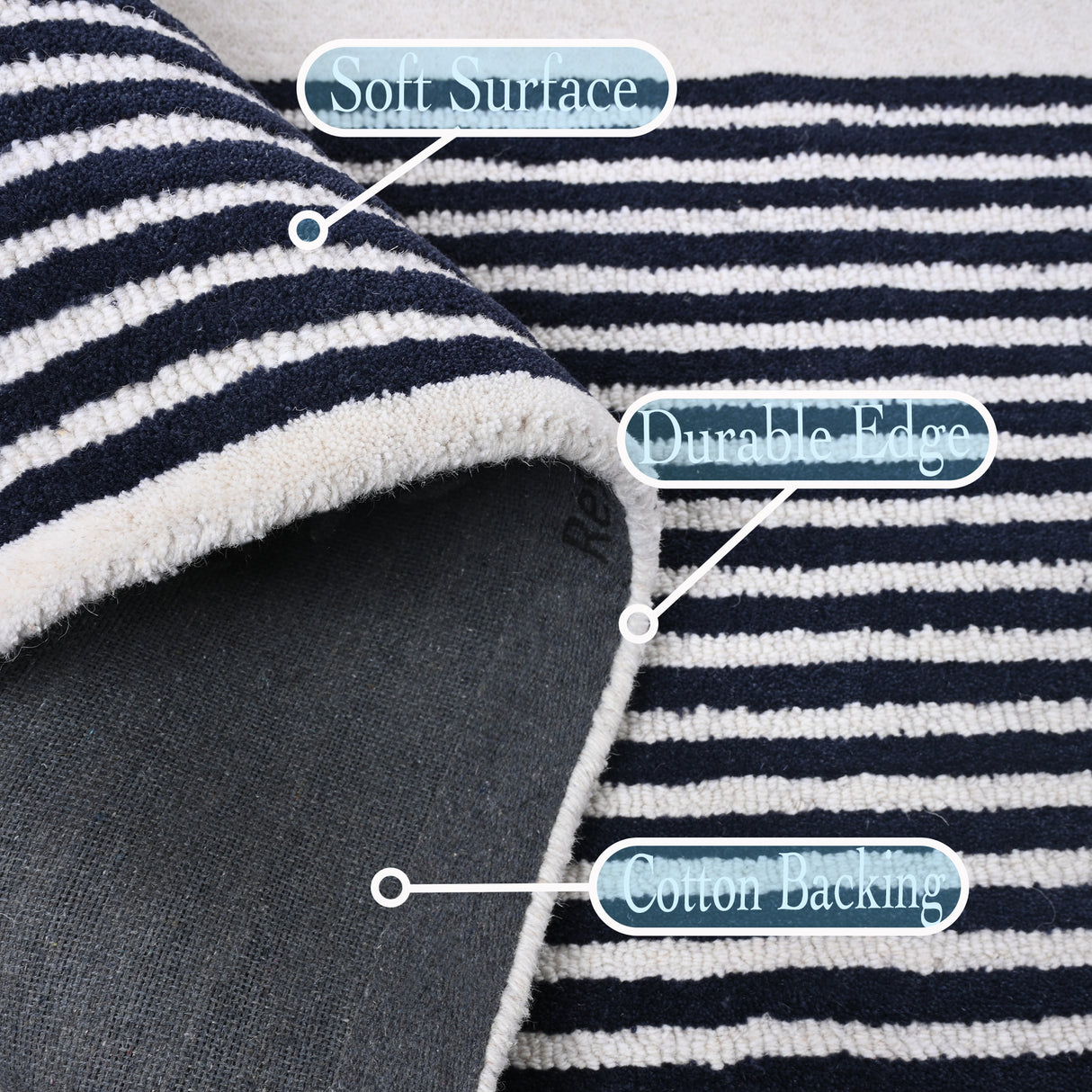 Gold, Ink & Olive Modern Hand-Tufted Wool Area Rug