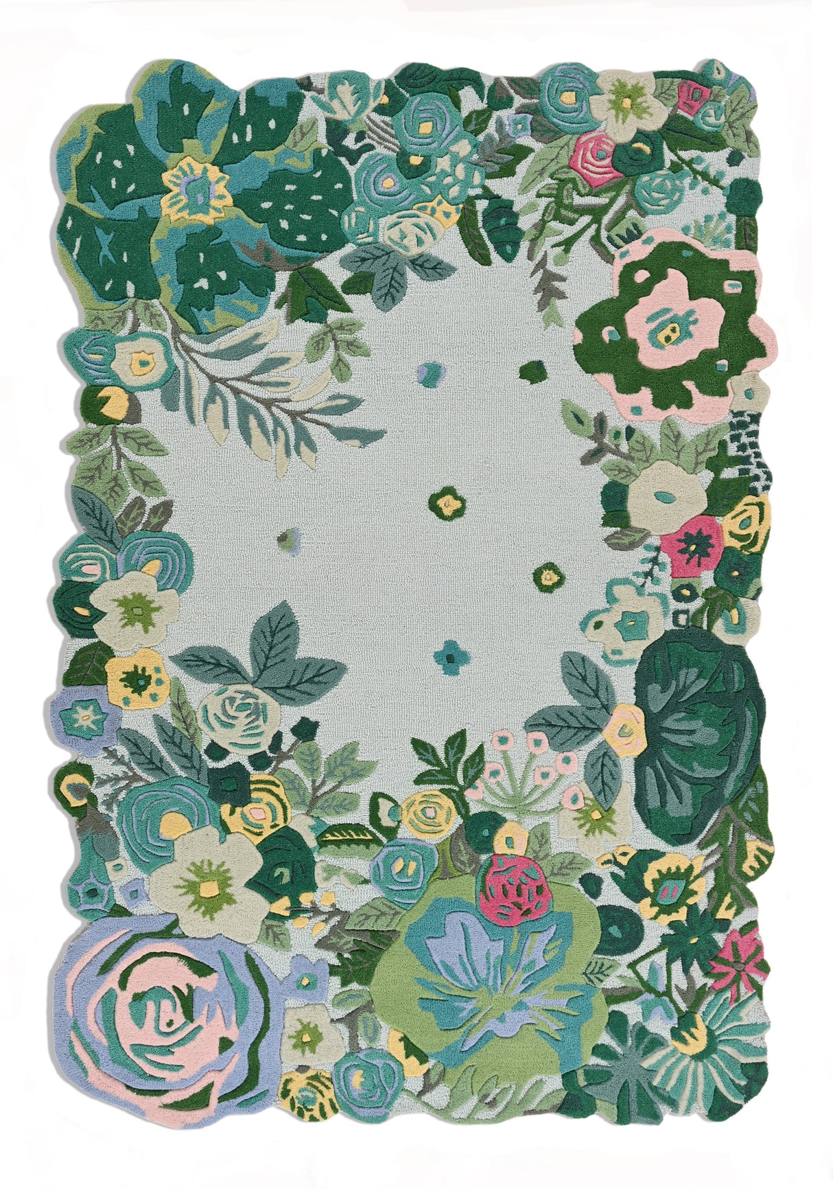 Handmade Floral Irregular Wool Area Rug